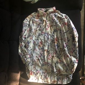 Long sleeve, button up floral shirt